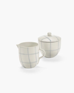 Zuma milk jug grouped with other Serax Zuma porcelain tea pieces