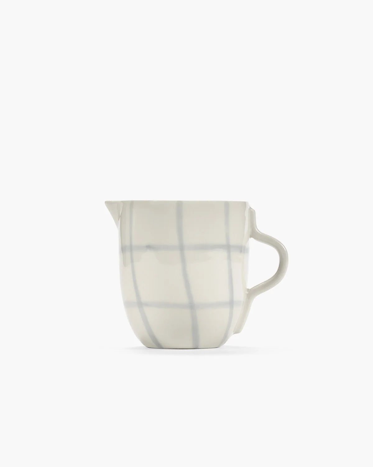 Serax Zuma porcelain milk jug with a hand-stamped geometric pattern