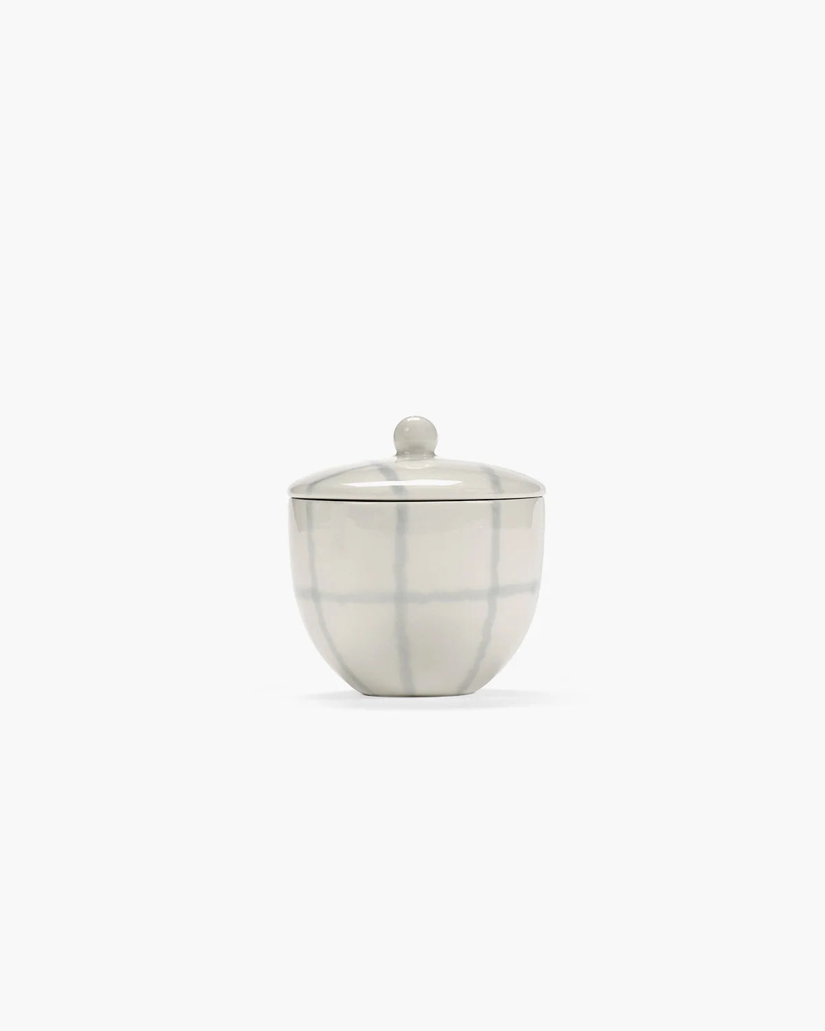Serax Zuma porcelain sugar bowl with hand-stamped geometric pattern