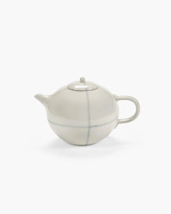Serax Zuma porcelain teapot with a hand-stamped geometric pattern