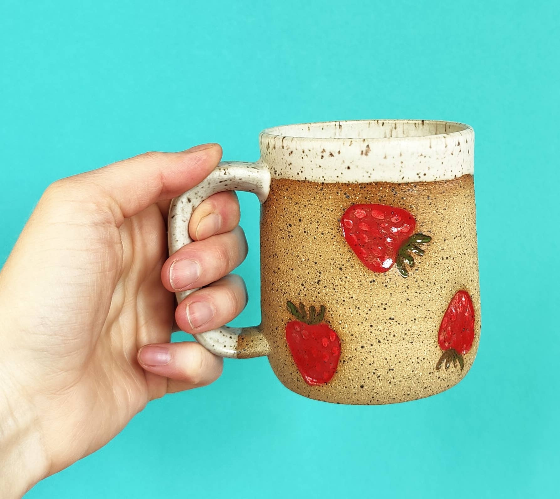 Strawberry Stamped Mug 12oz