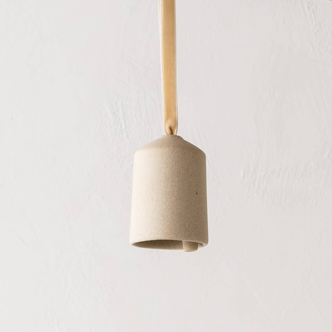 Handmade Raw Stoneware Bell Ornament No. 1