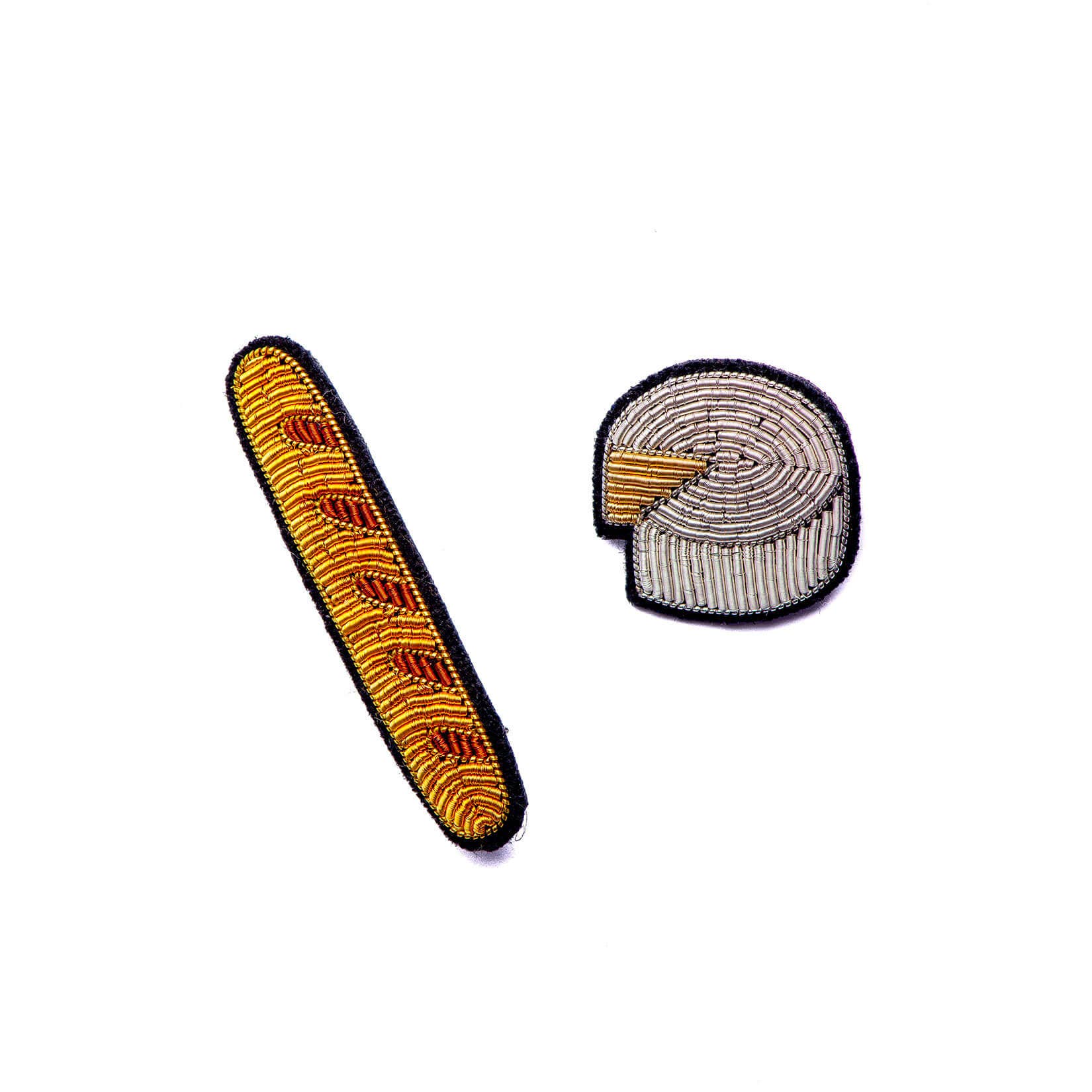 Baguette + Camembert Embroidered Pin Set