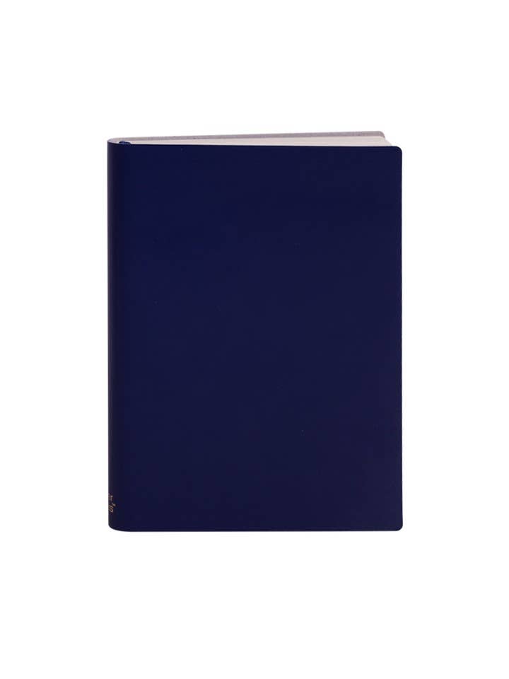 Eco Navy Recycled Large Leather Notebook