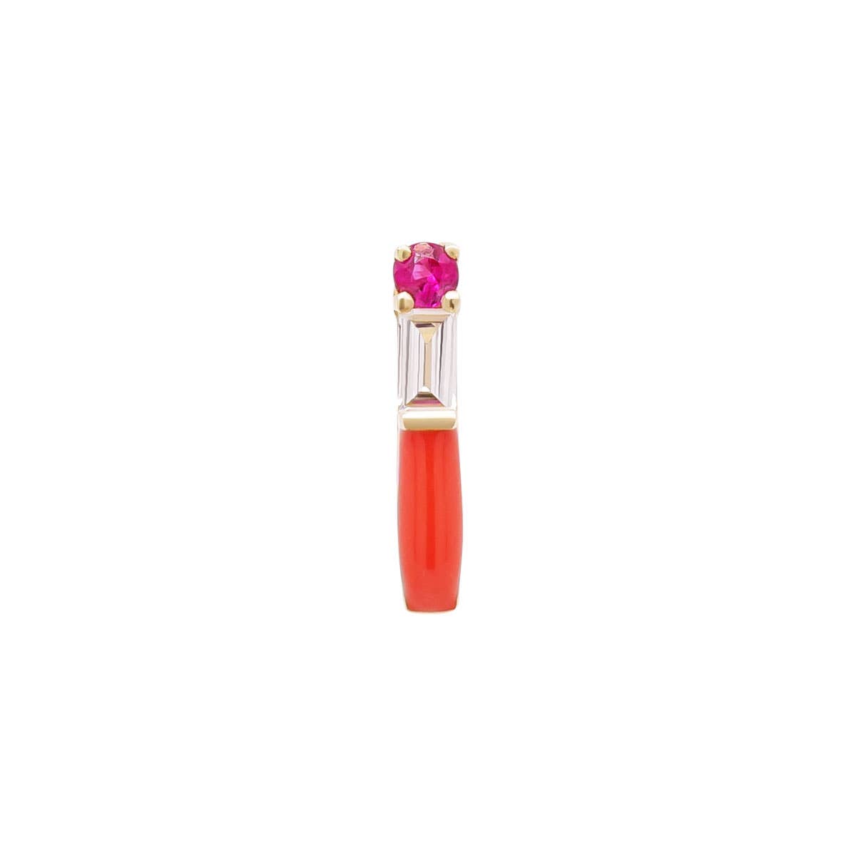 Magic Wand Ruby Flat Back Earring