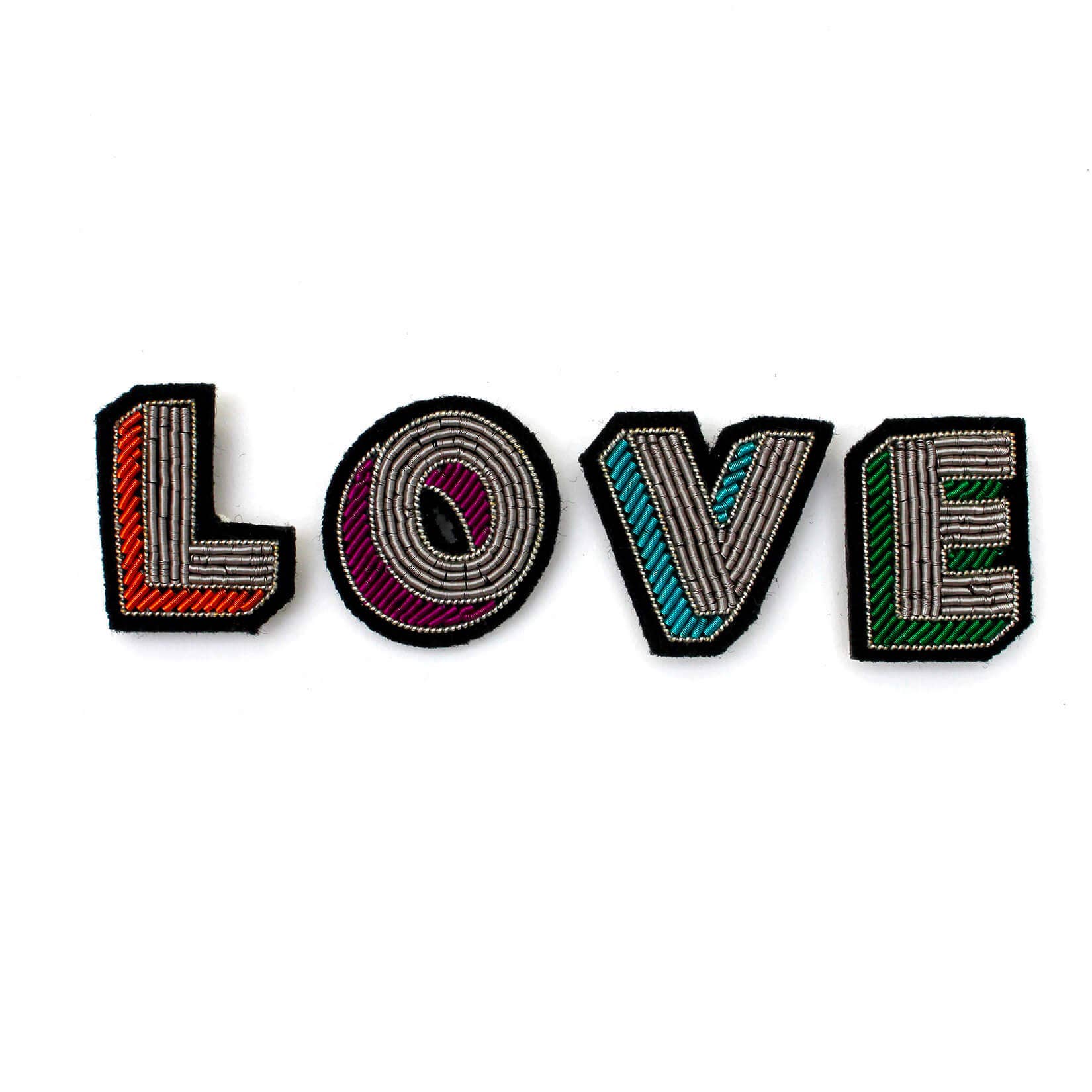 LOVE Embroidered Pin Set