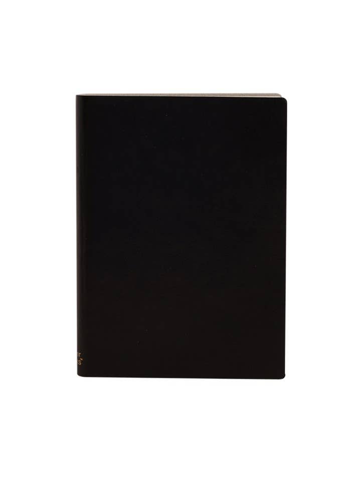 Eco Black Recycled Large Leather Notebook