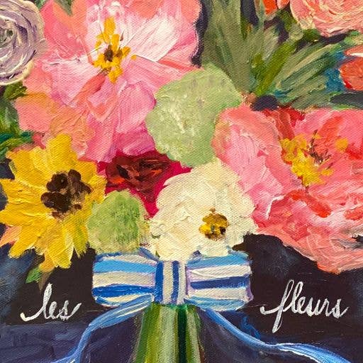 Thinking of You Les Fleur Greeting Card