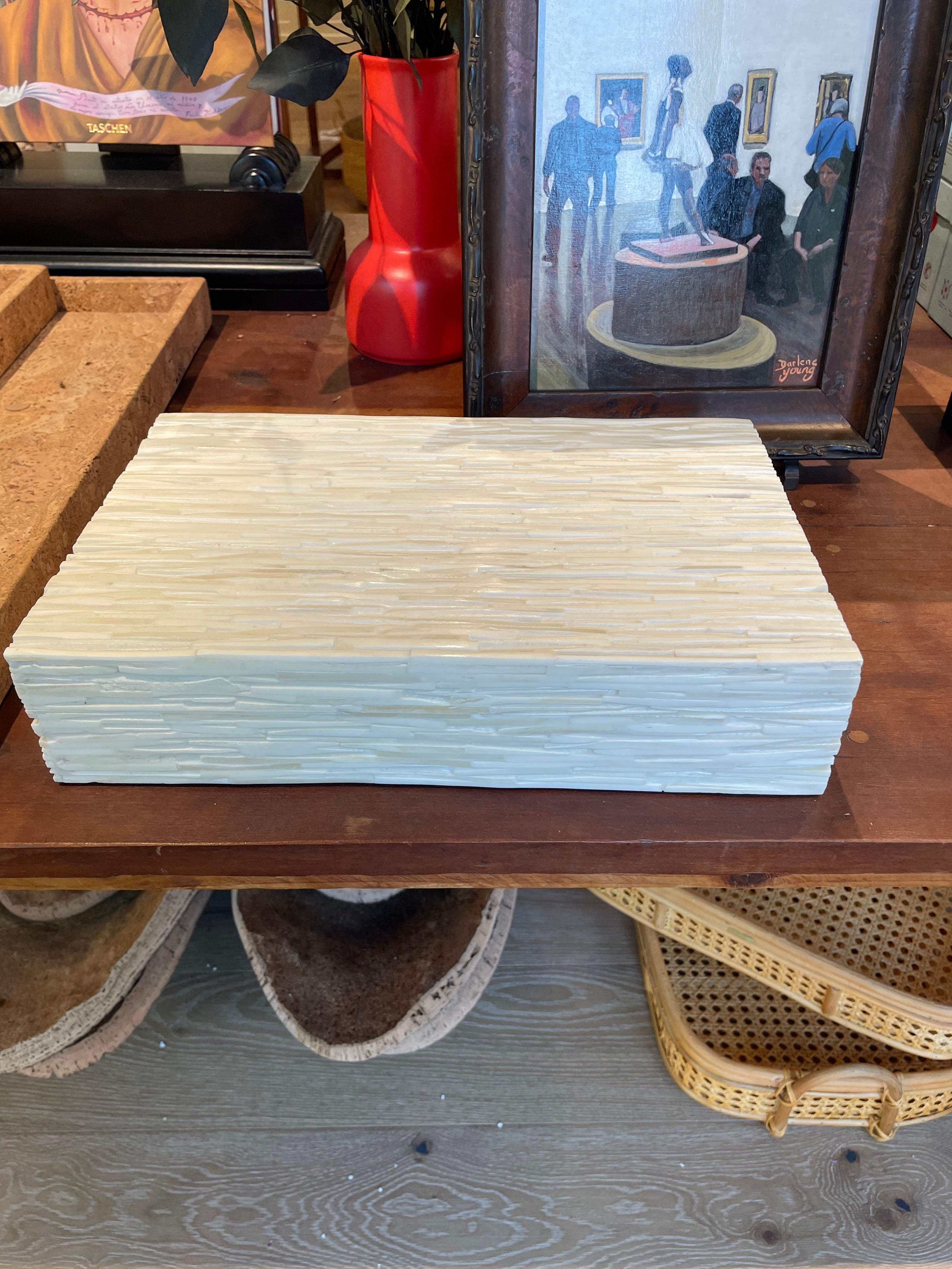 White Rectangular Bone Box