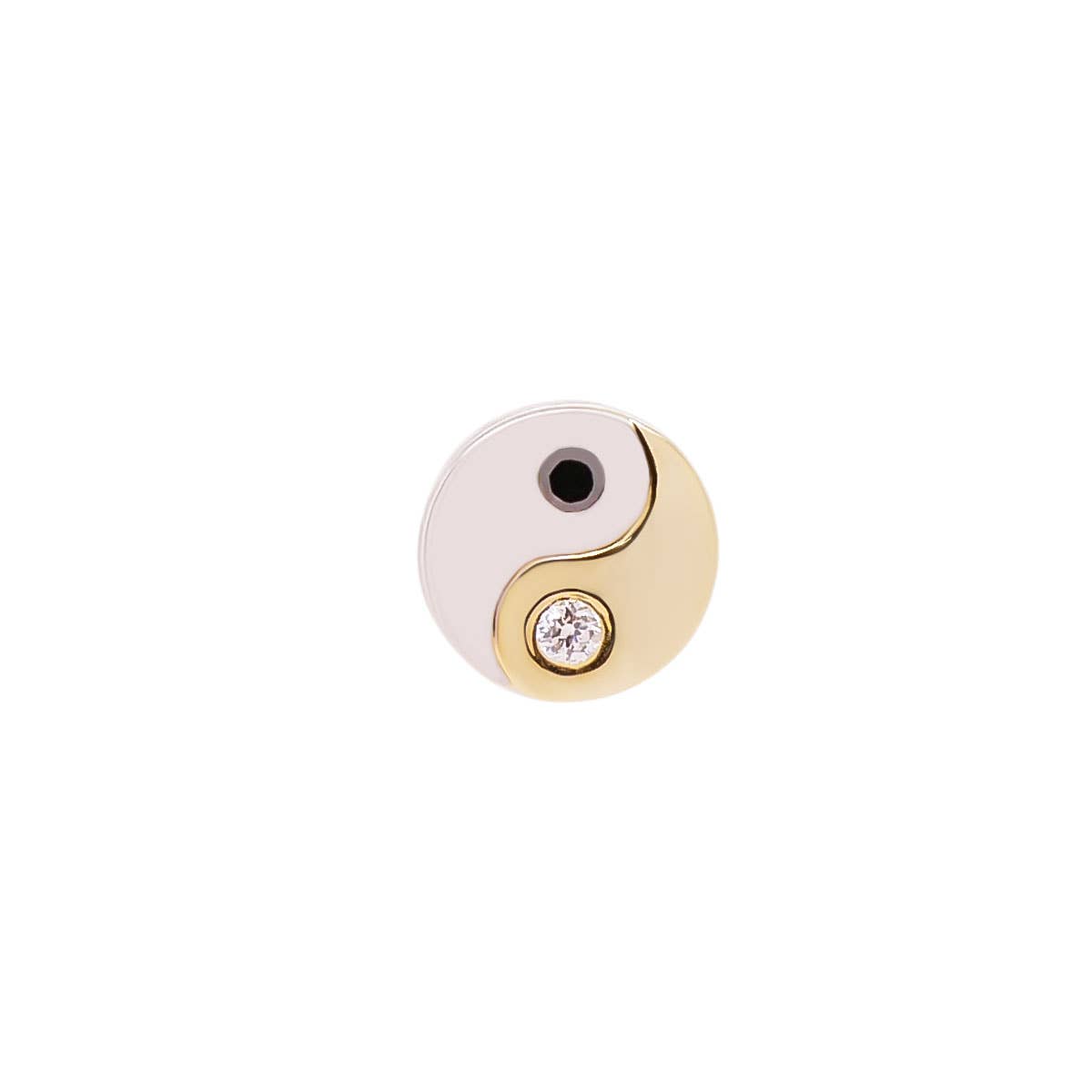 Yin Yang Threaded Flat Back Earring