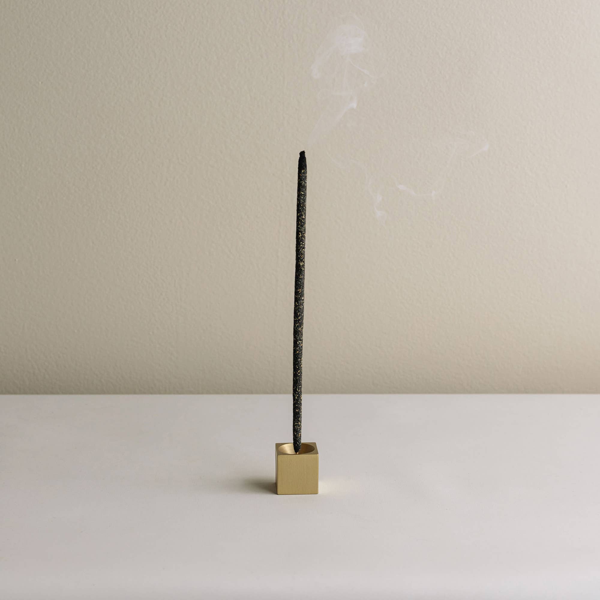 Cubic Matte Brass Incense Holder