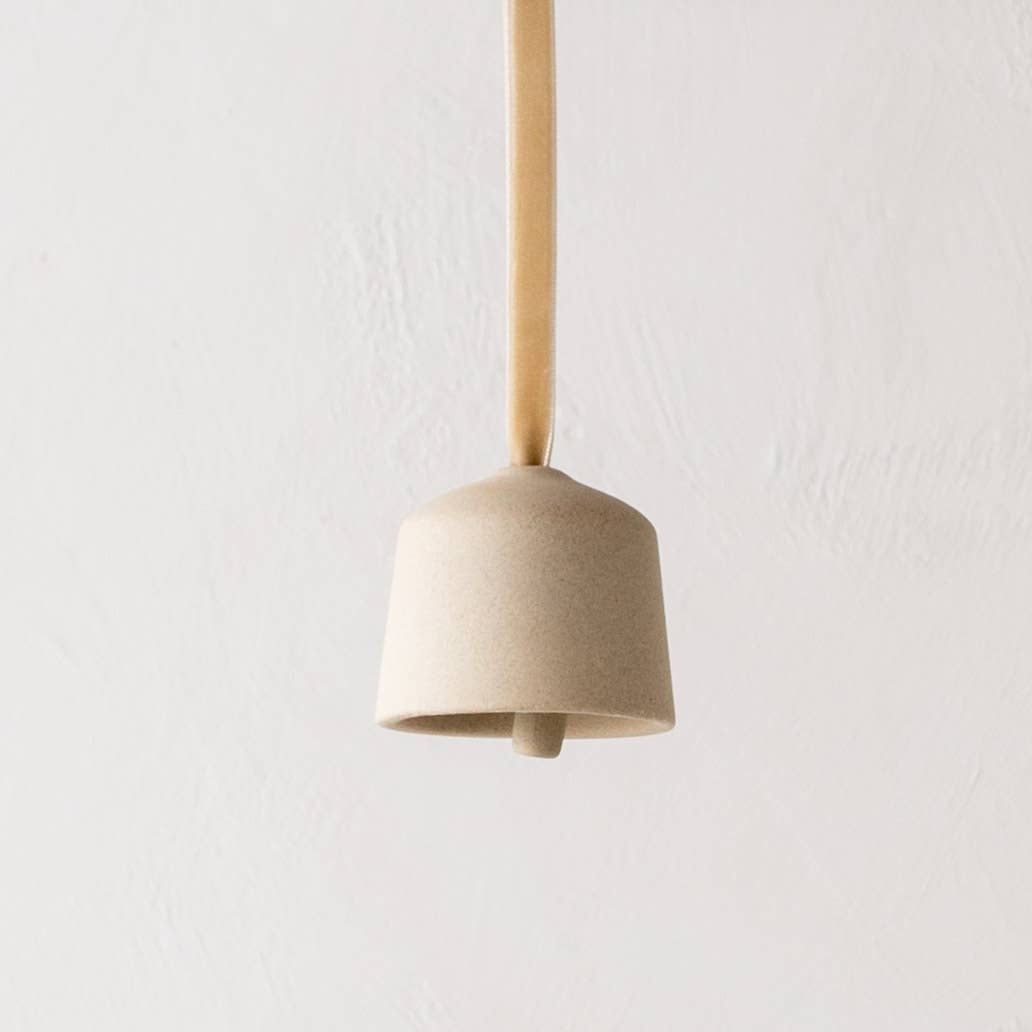 Handmade Raw Stoneware Bell Ornament No. 2