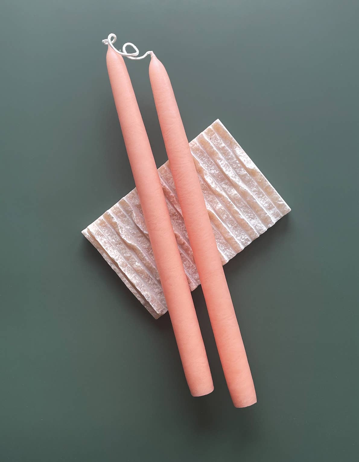 Taper Candle Pair in Coral