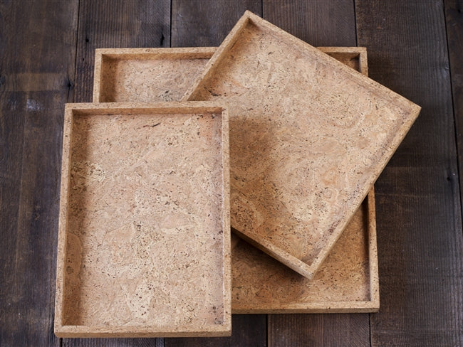 Rectangular Cork Ottoman Tray