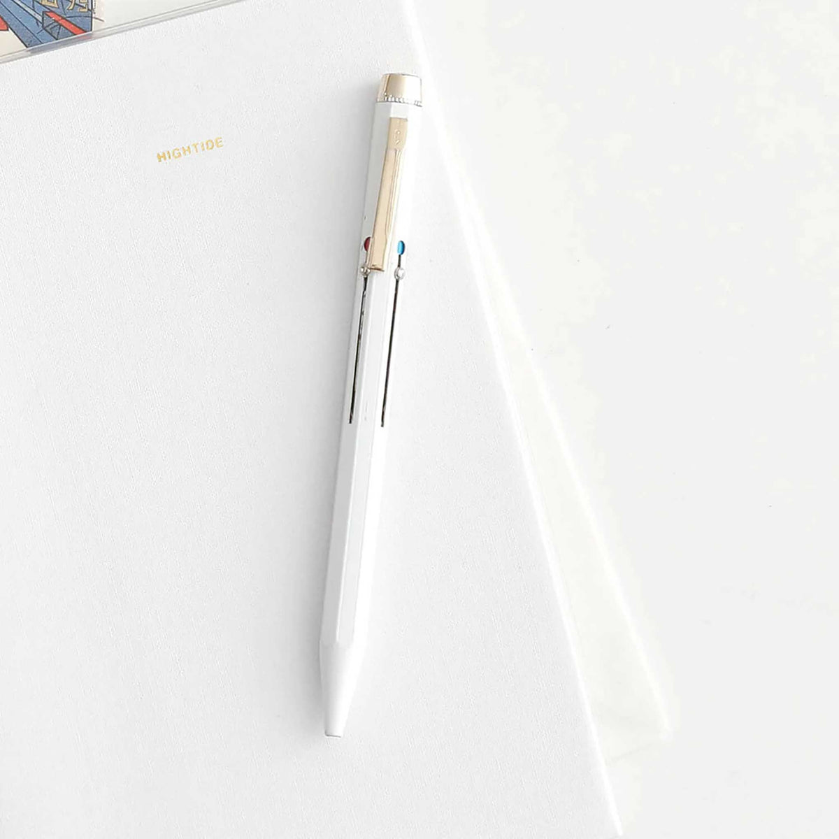 White Ink Ballpoint Italian Steel 4 Color Ballpoint Pen | White