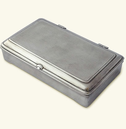 Match Pewter Rectangle Lidded Box with Leather