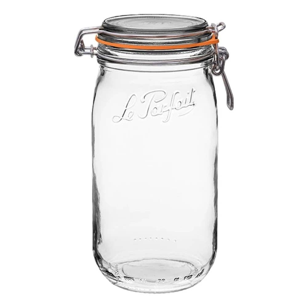 Le Parfait 1.5L Rounded French Glass Storage Jar with Airtight Rubber Seal