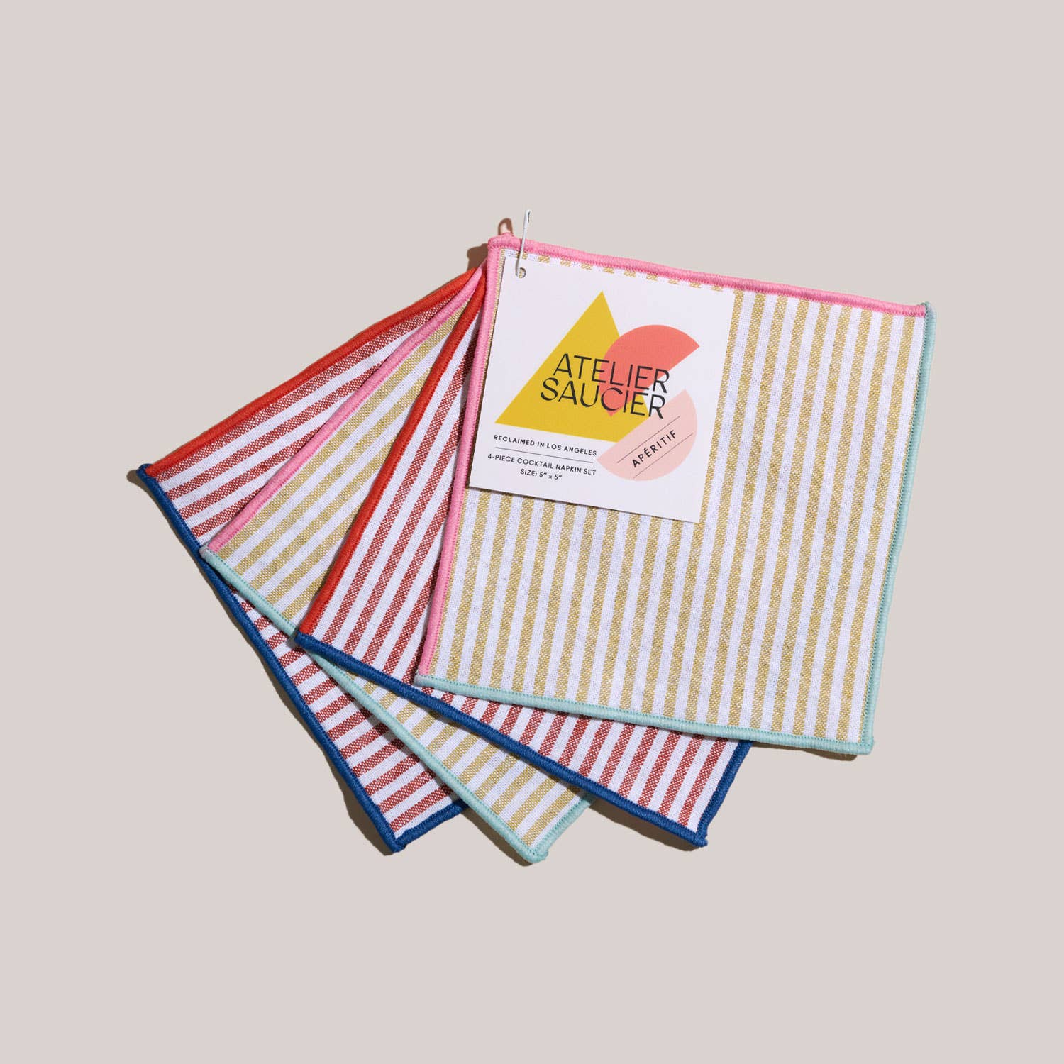 Carnival Stripe Cocktail Napkins | Set of 4