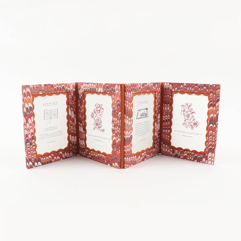 Hand Marbled Accordion Picture Frame