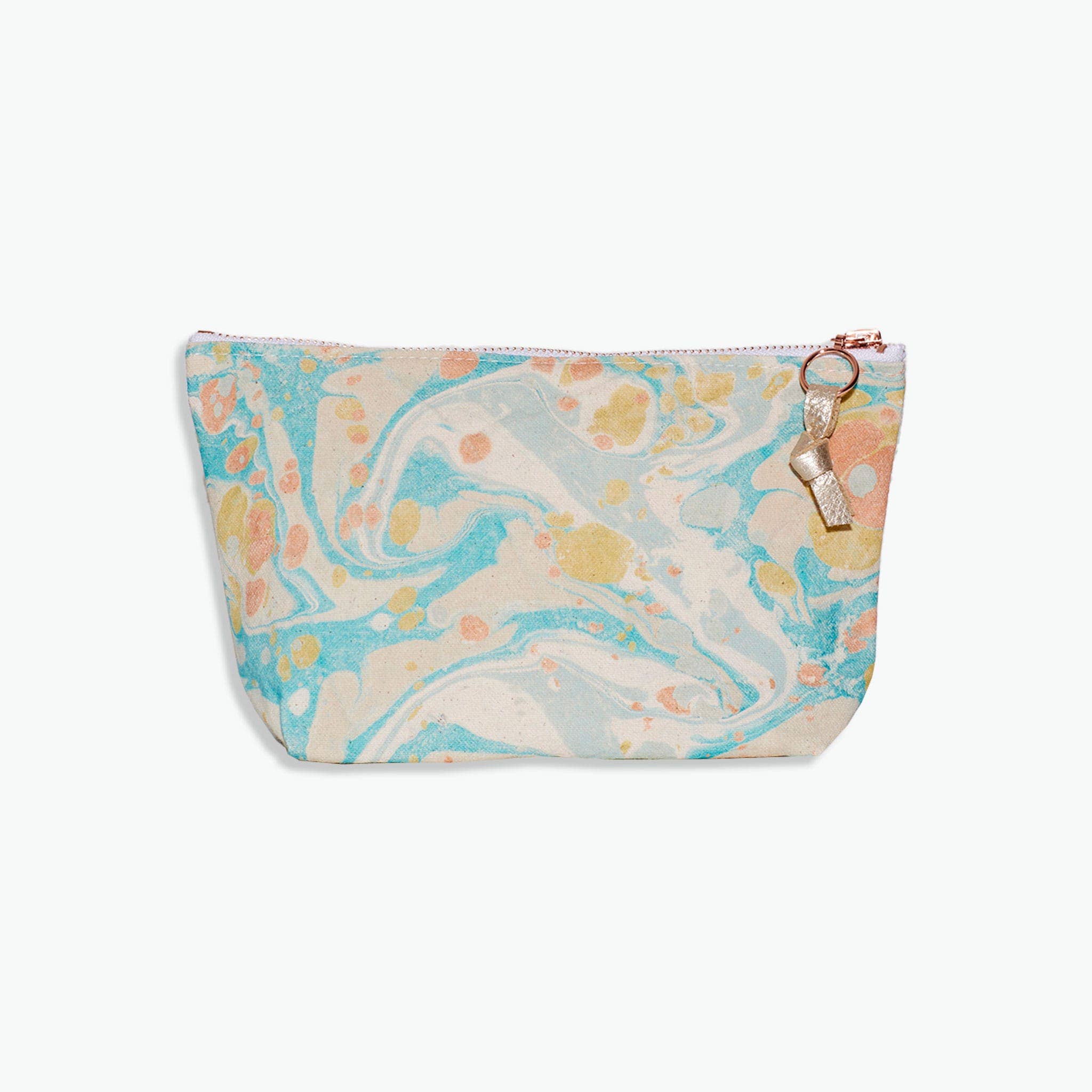 Hand Marbled Large Pouch | Lake